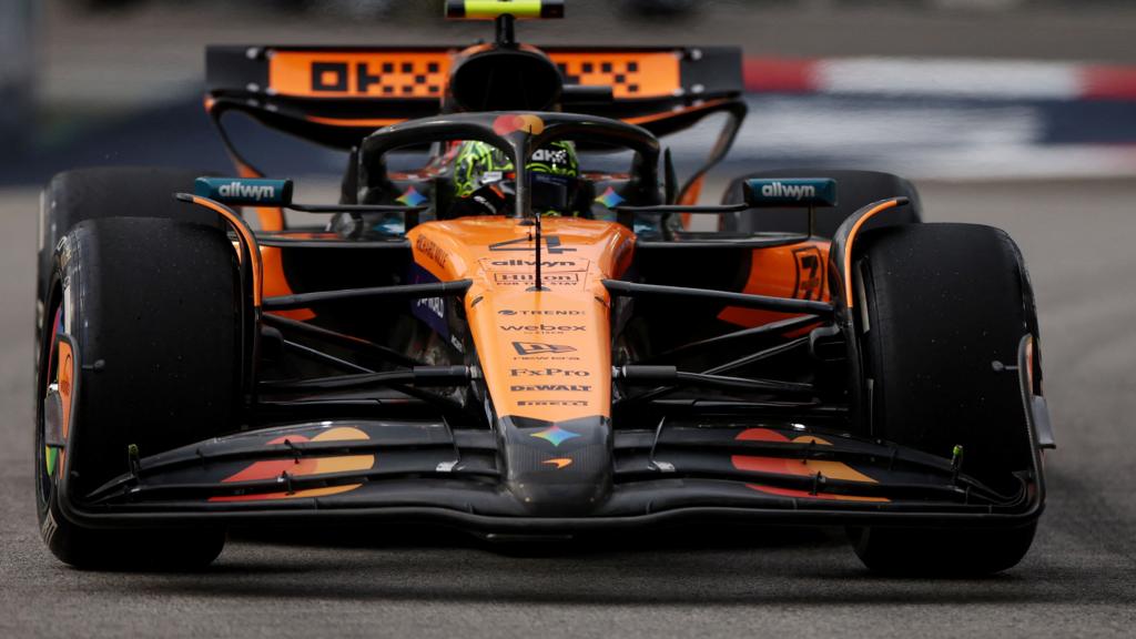 McLaren's Lando Norris during Singapore Grand Prix first practice