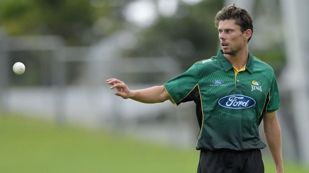 Brett Randell of the Central Stags during the Ford Trophy match between the Central Stags and Wellington Firebirds.