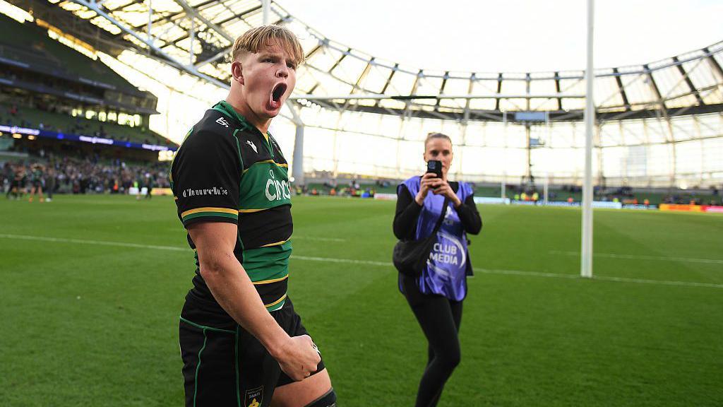 Henry Pollock celebrates at the Aviva