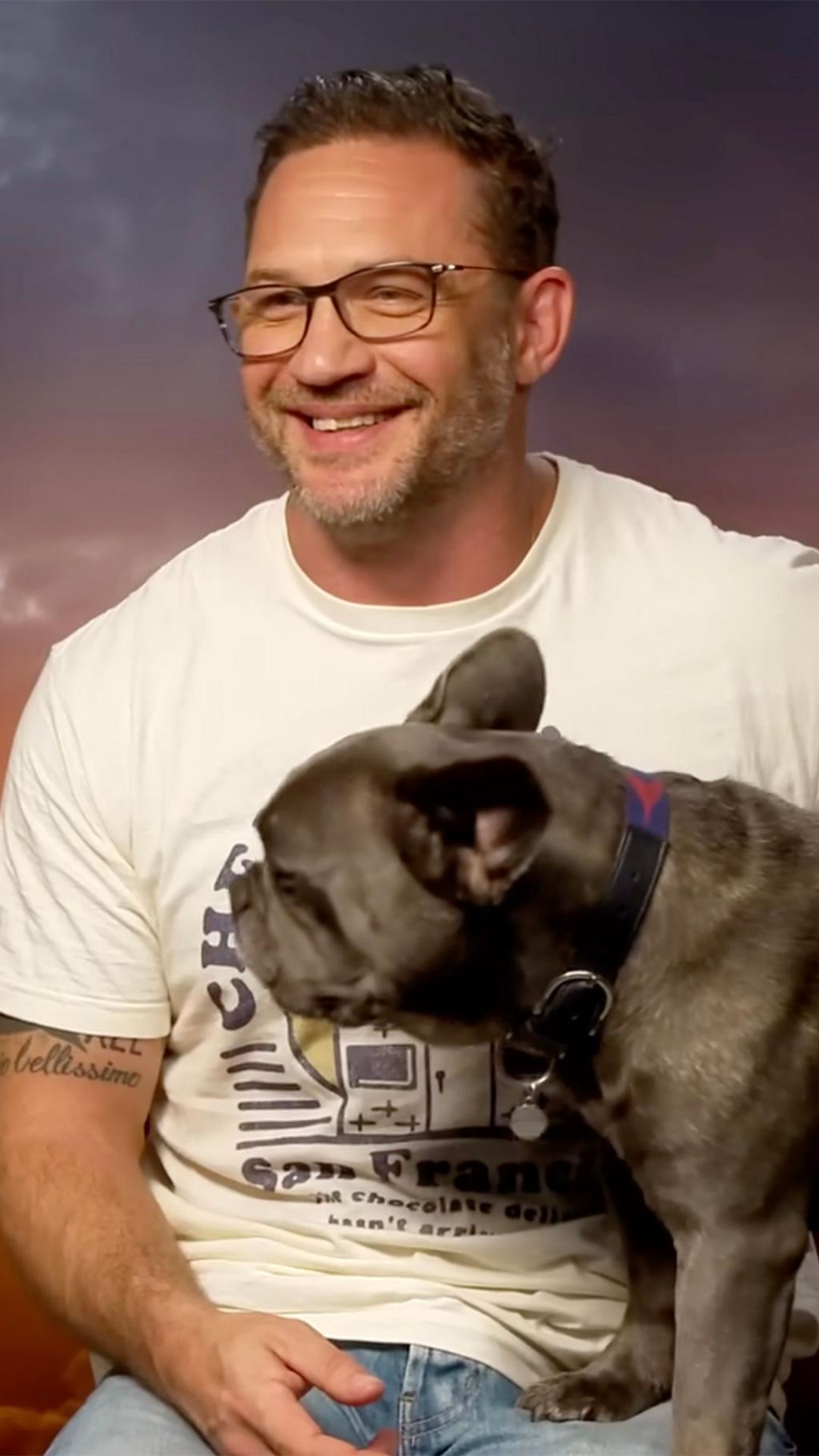 Tom Hardy's dog crashes the interview