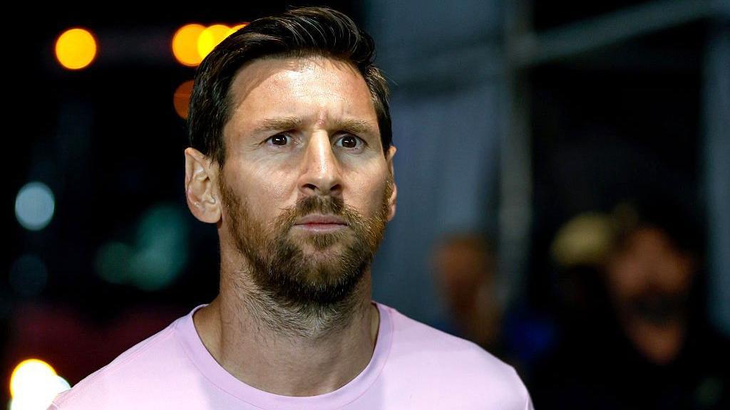 Inter Miami forward Lionel Messi arrives for an MLS Cup play-off match