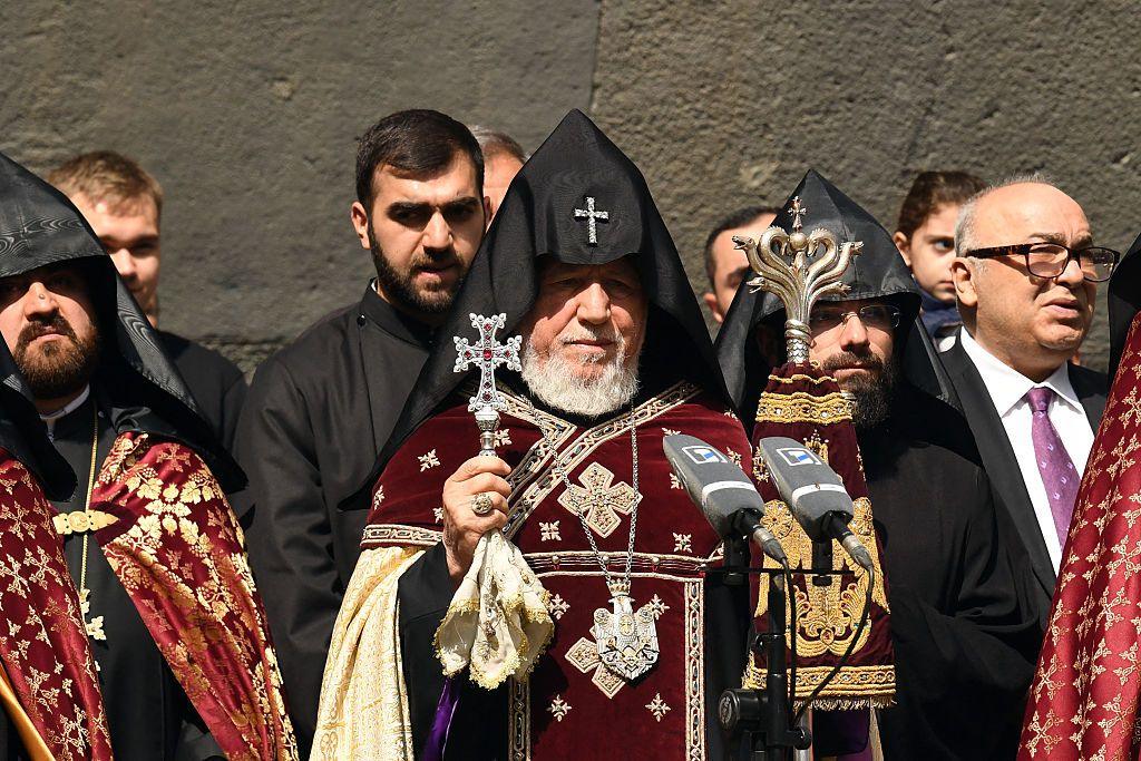 The head of the Armenian Apostolic Church, Catholicos Karekin II