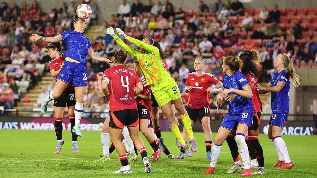 Lucy Bronze scoring the only goal of the match.