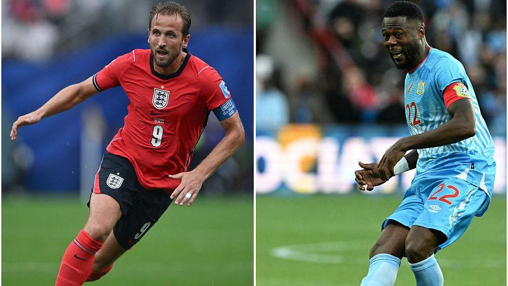 England and DR captains, Harry Kane and Chancel Mbemba.