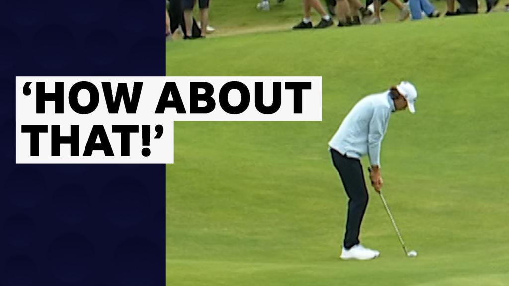 'Oh my God!'  - Olesen chips in at the 15th hole