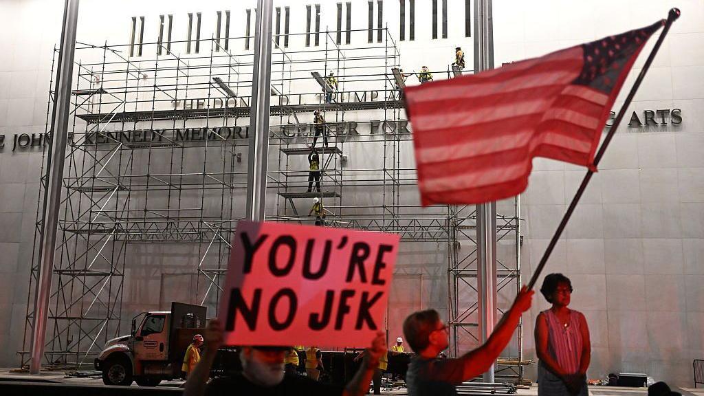Kennedy Center removes Trump name from building facade