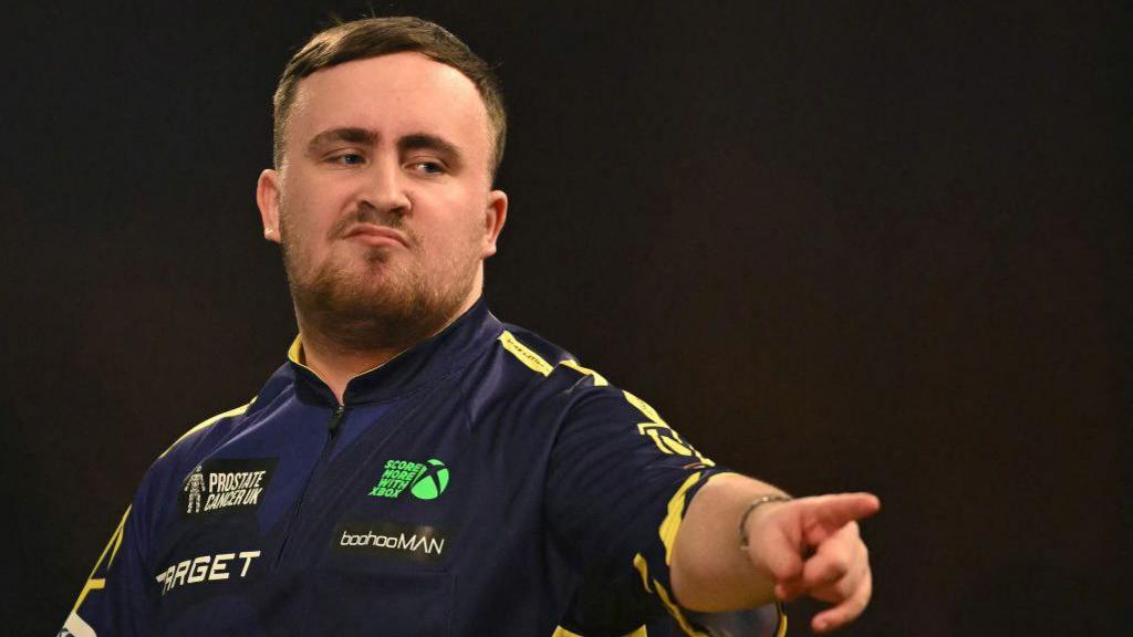 Luke Littler during his PDC World Championship win over Michael van Gerwen earlier this month