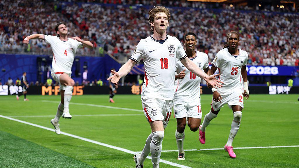 Anthony Gordon celebrates