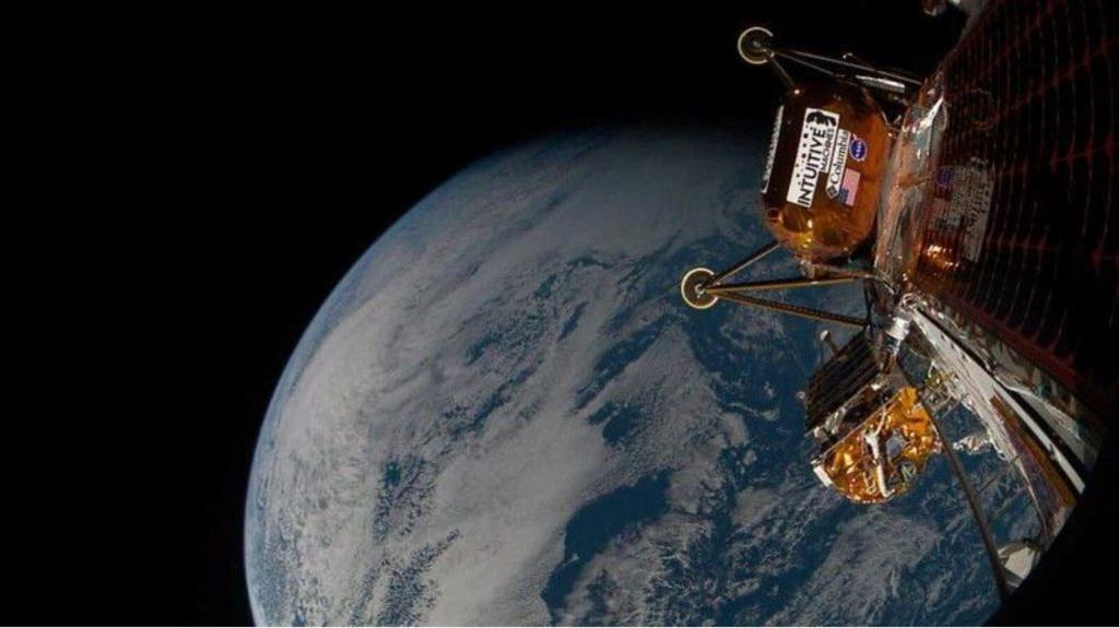 A picture of Earth taken by Athena in space.