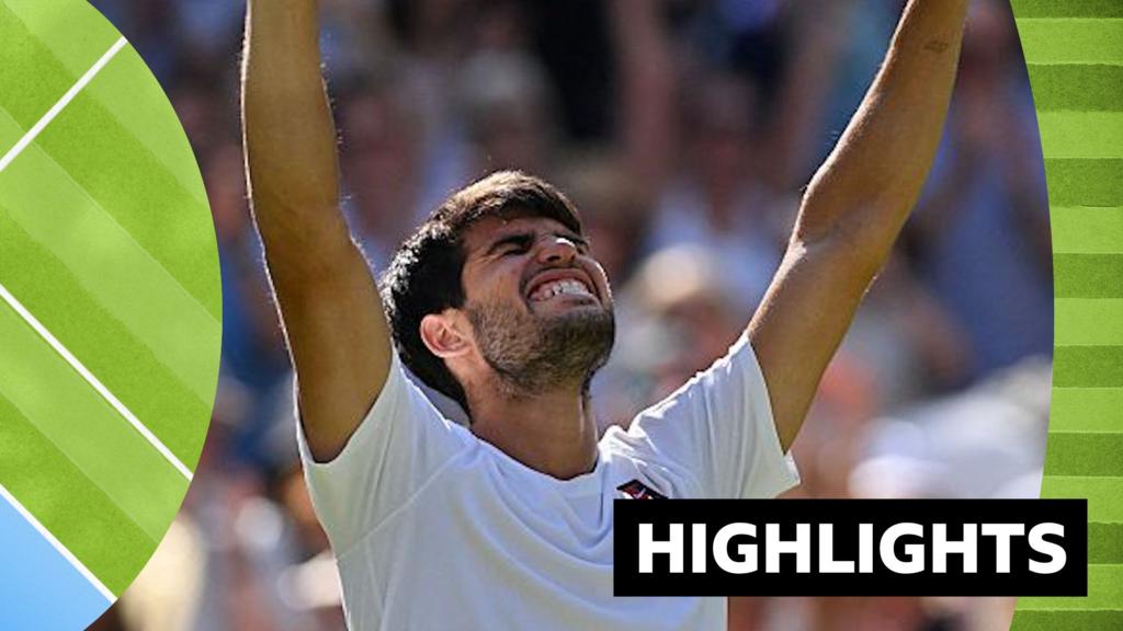 Alcaraz into Wimbledon final with thrilling win over Fritz - highlights