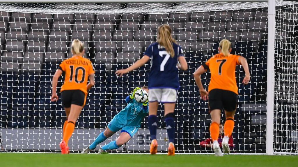 Courtney Brosnan saves penalty