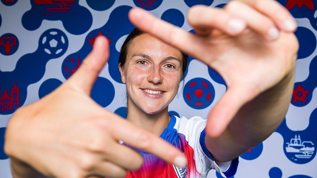 Lotte Wubben-Moy of England of England poses for a portrait during the official Uefa Women's Euro 2025 portrait session 