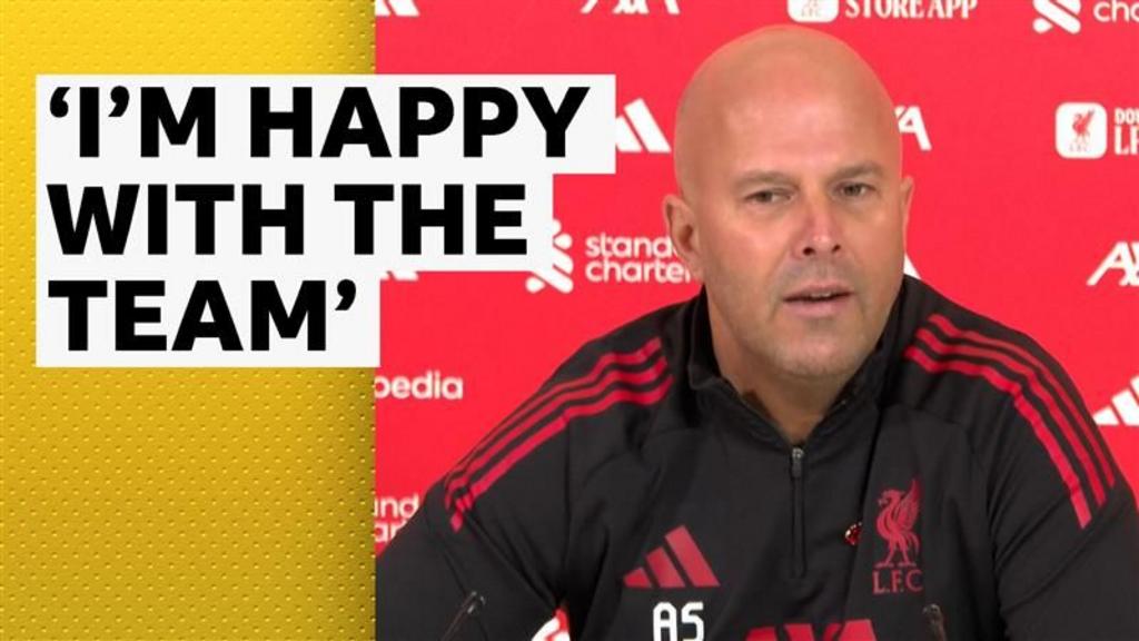 Slot 'completely happy' with Liverpool squad Slot 'completely happy' with Liverpool squad