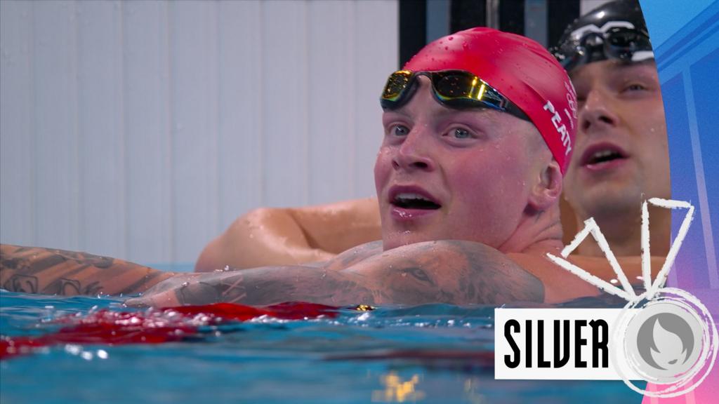 GB's Peaty narrowly misses out on 100m breaststroke gold