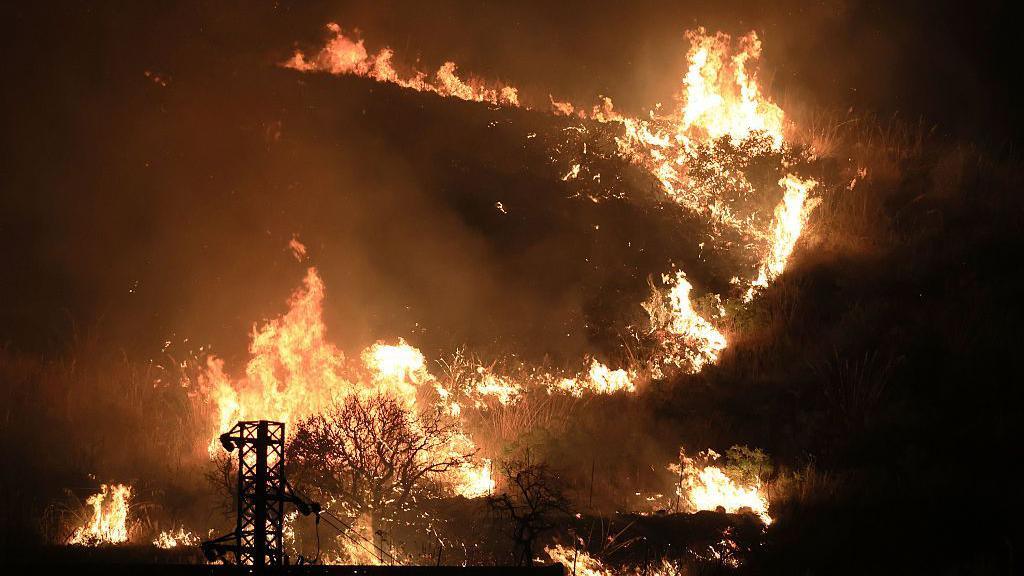 Wildfire on the Italian island of Sicily. 