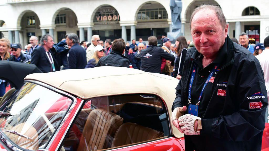 Jochen Mass attends the 1000 Miglia start on May 15, 2019 in Brescia, Italy