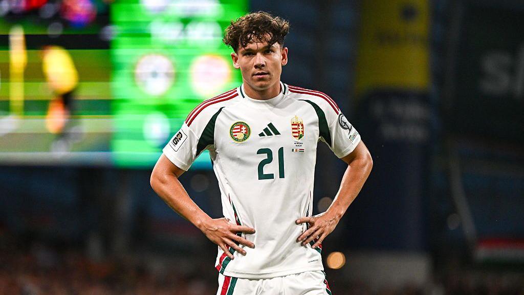 Alex Toth in action for Hungary