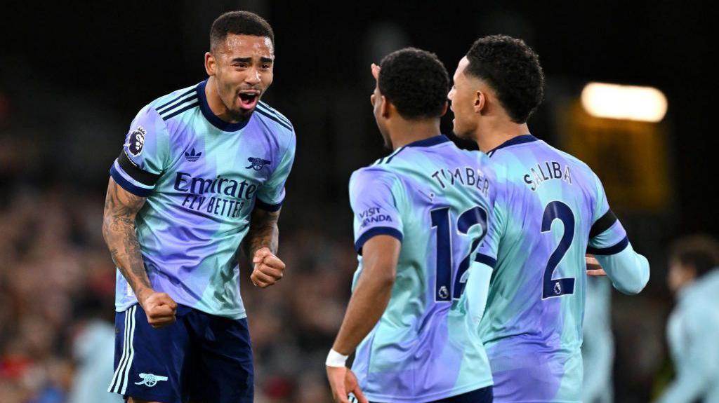 Gabriel Jesus celebrates his goal against Crystal Palace