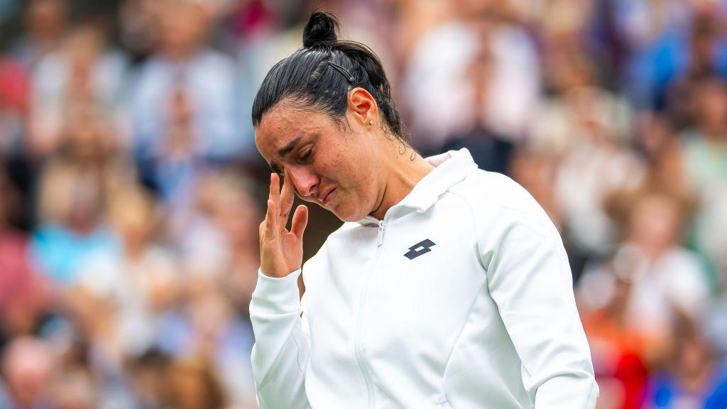 Ons Jabeur in tears at Wimbledon