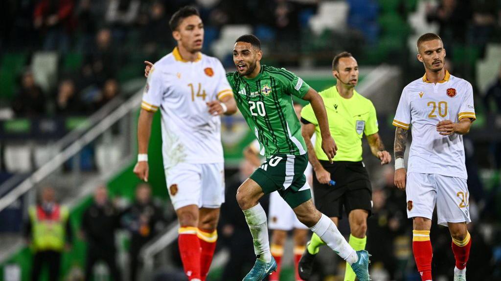 Brodie Spencer celebrates scoring against Bulgaria