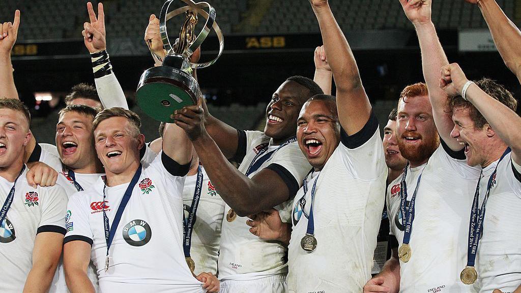 Maro Itoje lifts the Under-20 World Cup