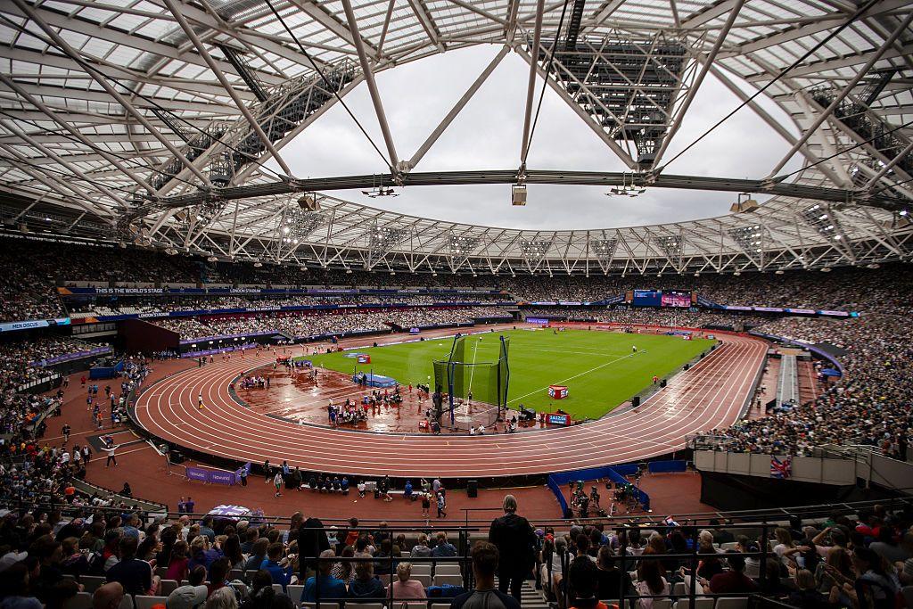 General views during the Novuna London Athletics Meet, part of the 2025 Diamond League at London Stadium, with crowds filling the former Olympic Stadium in Stratford.