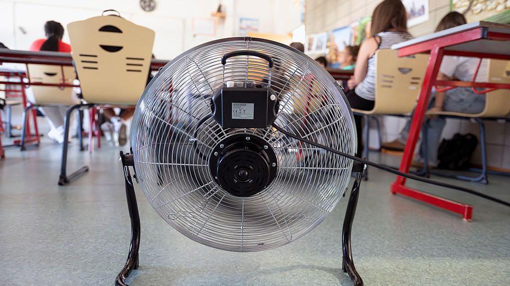 A fan in a classroom
