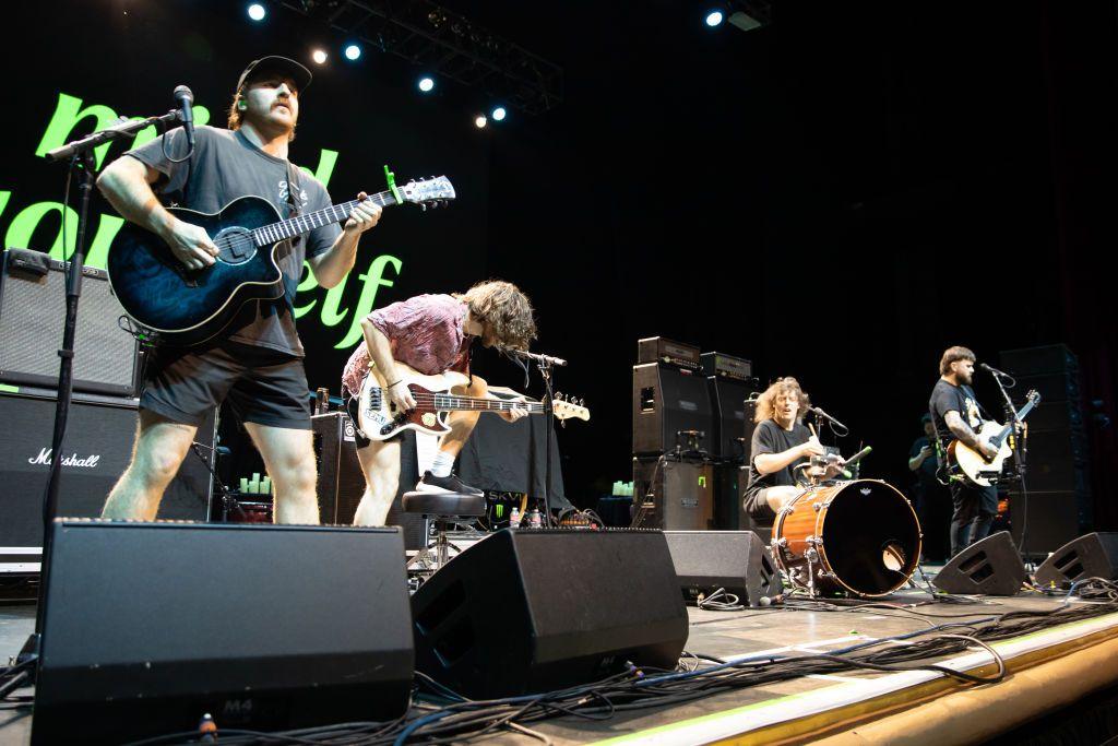 Conor Dockery, Cathal McKenna, Daniel Lang and Jordan O'Leary of The Scratch perform at San Jose Civic on February 13, 2024 in San Jose, California