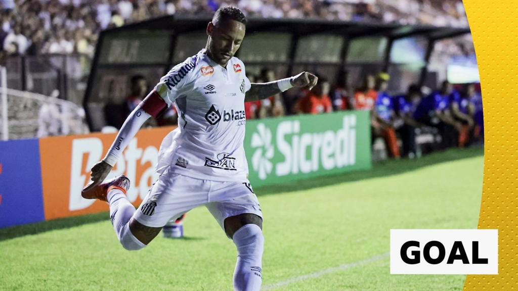 Santos' Neymar scores directly from a corner in win over Limeira 