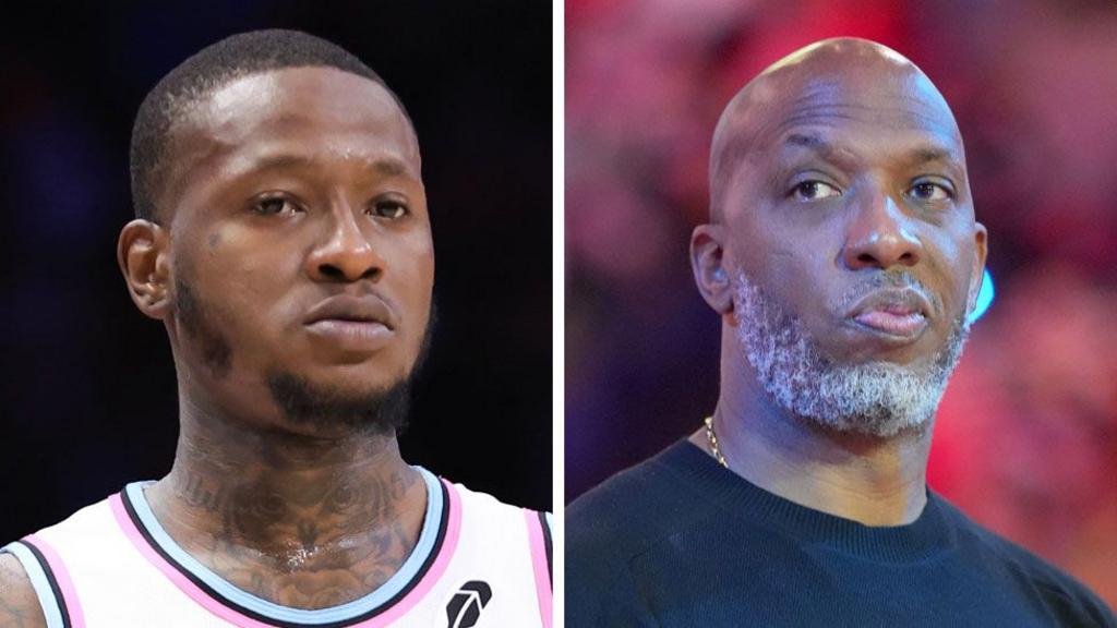 Chauncey Billups and Terry Rozier in a split image.