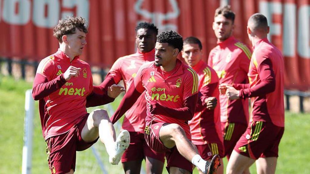 Nottingham Forest players at training
