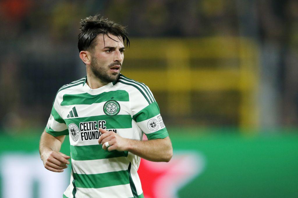 Greg Taylor looks connected  during Celtic's Champions League lucifer  against Borussia Dortmund