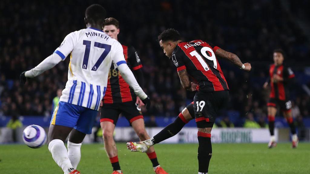 Justin Kluivert's goal was his 10th away from home in the Premier League this season - the most by a Bournemouth player in the top flight