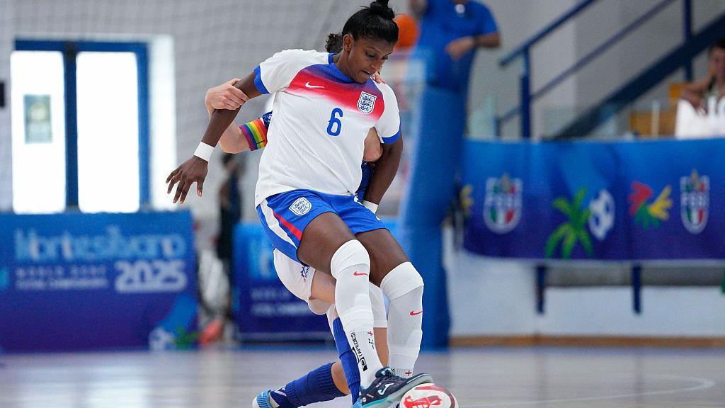 Lucindha Lawson playing for England