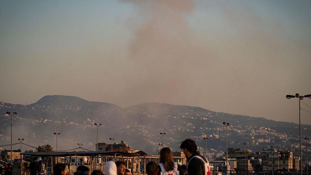 Smoke rises above the suburbs of Beirut