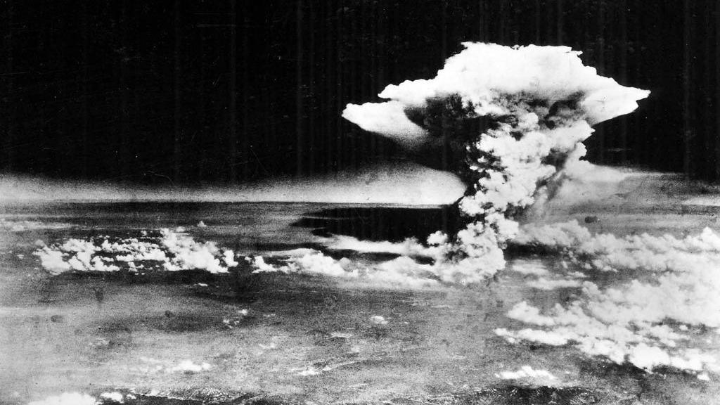 This photo shows the aftermath of a nuclear bomb dropped on Hiroshima in Japan.