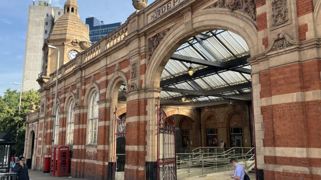 The Victorian entrance to Leicester railway station