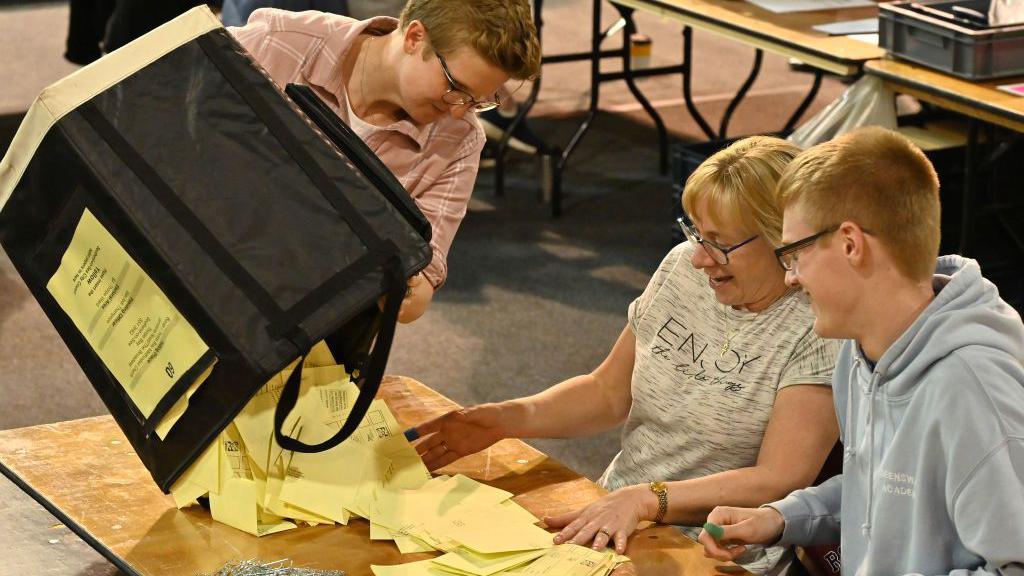 people counting votes