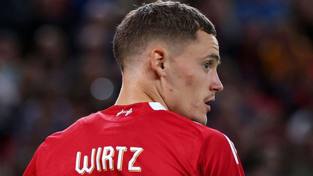 Close-up of Liverpool's record signing Florian Wirtz