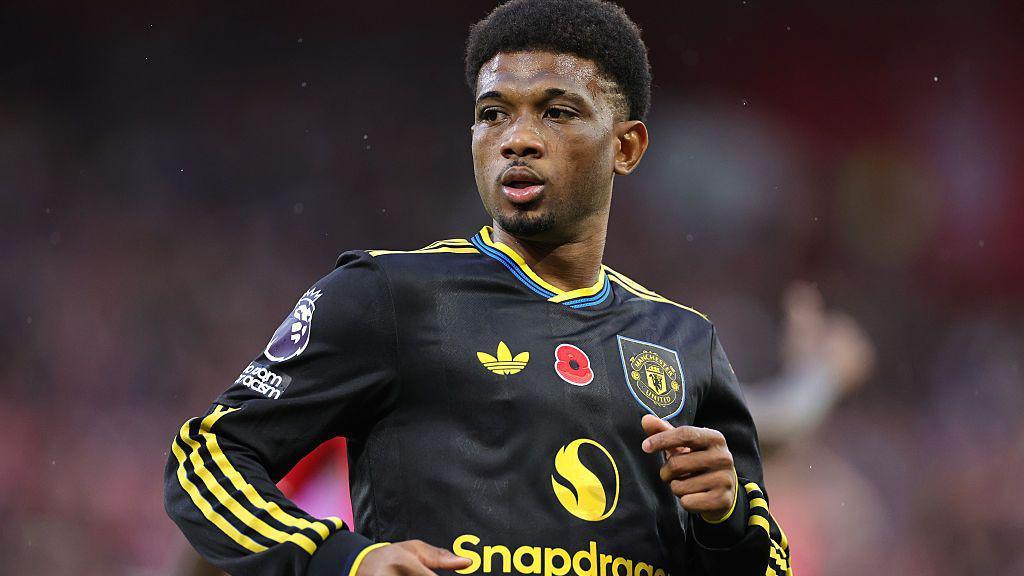 Amad Diallo of Manchester United in action