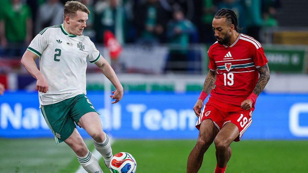 Terry Devlin in action against Wales