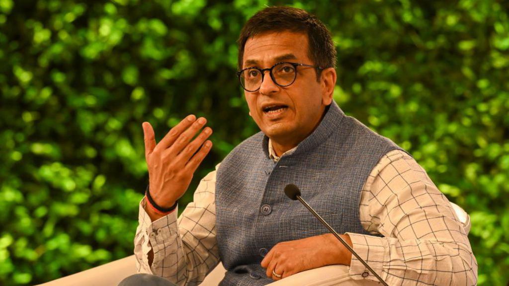 Justice Dhananjaya Y. Chandrachud, Chief Justice of India at the Hindustan Times Leadership Summit at Taj Palace on November 4, 2023 in New Delhi, India.