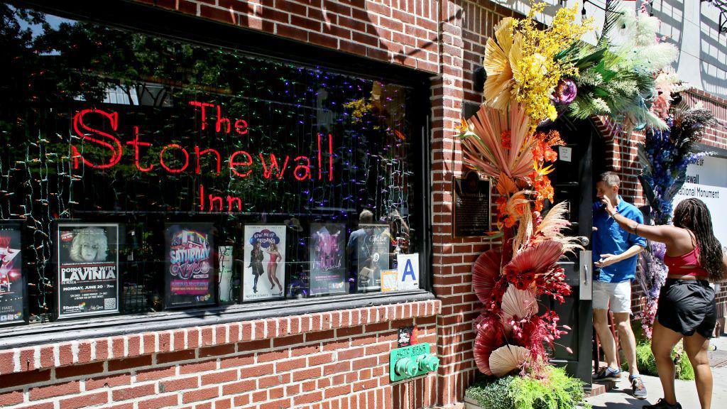 People visit The Stonewall Inn on June 24, 2022 in New York
