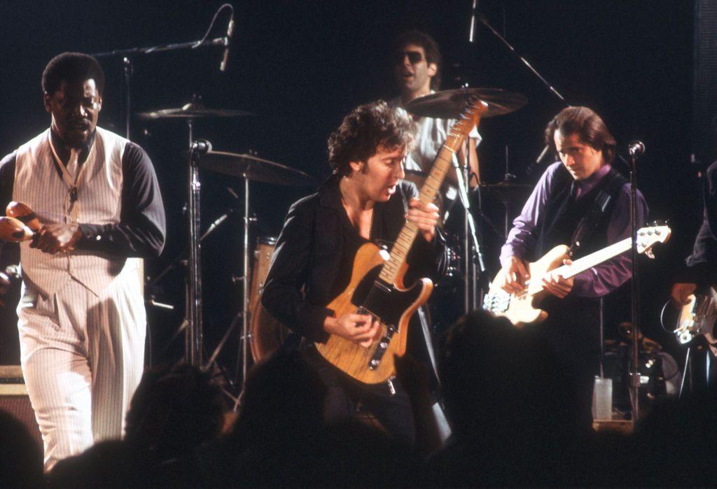 Bruce Springsteen gambols around the stage in the 1970s