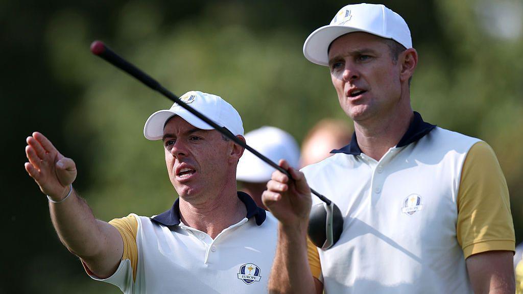 Justin Rose and Rory McIlroy at the Ryder Cup 2025
