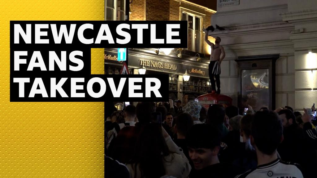 Newcastle fans take over London & St James' Park after Carabao Cup win