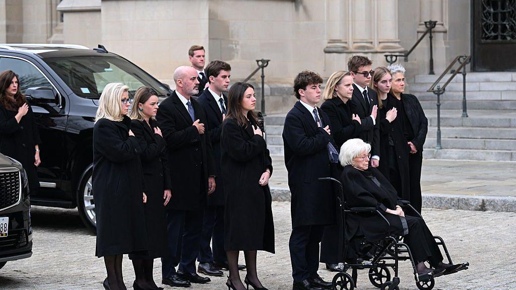 Dick Cheney's family outside the funeral