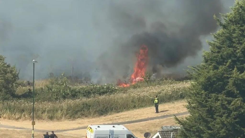 A field on fire