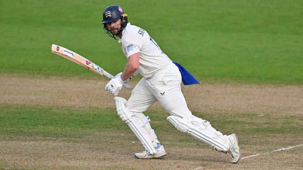 Mark Stoneman bats for Middlesex against Glamorgan at Sophia Gardens