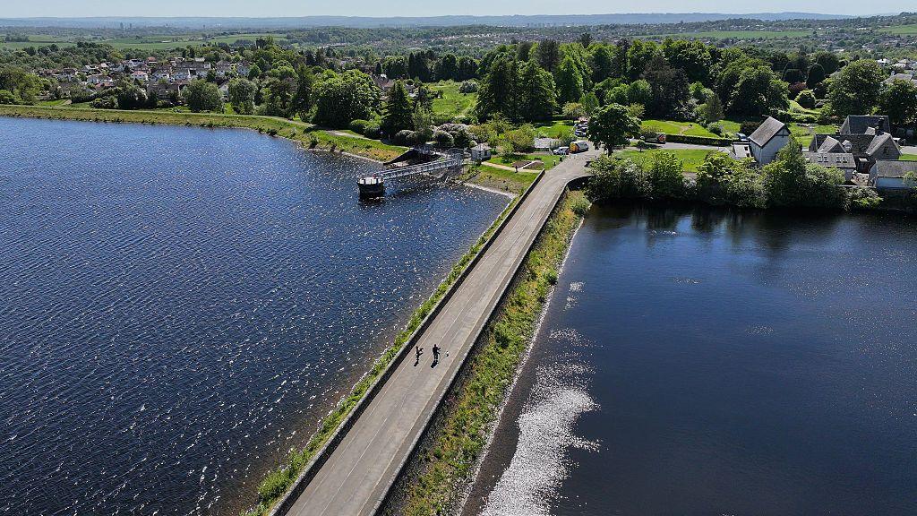 A general view of Mugdock and Craigmaddie Reservoirs taken from the air